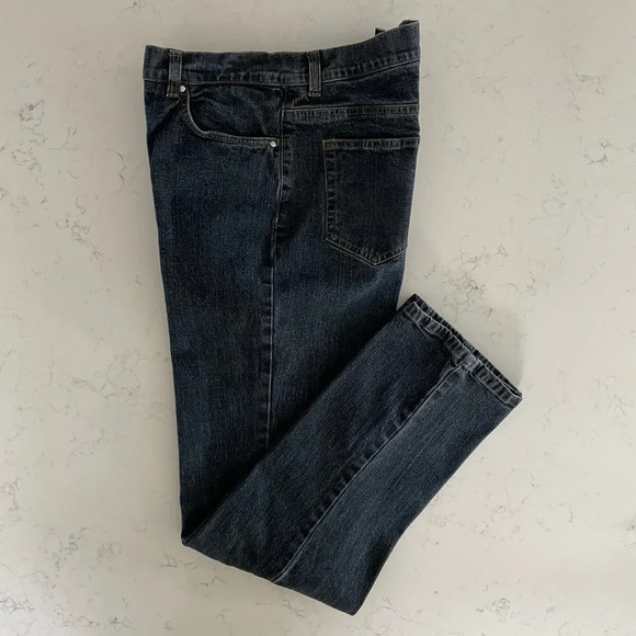 Jones New York Signature 5 Pocket Midrise Dk Wash Cotton Denim Jeans Blue Sz 10 - Picture 7 of 11
